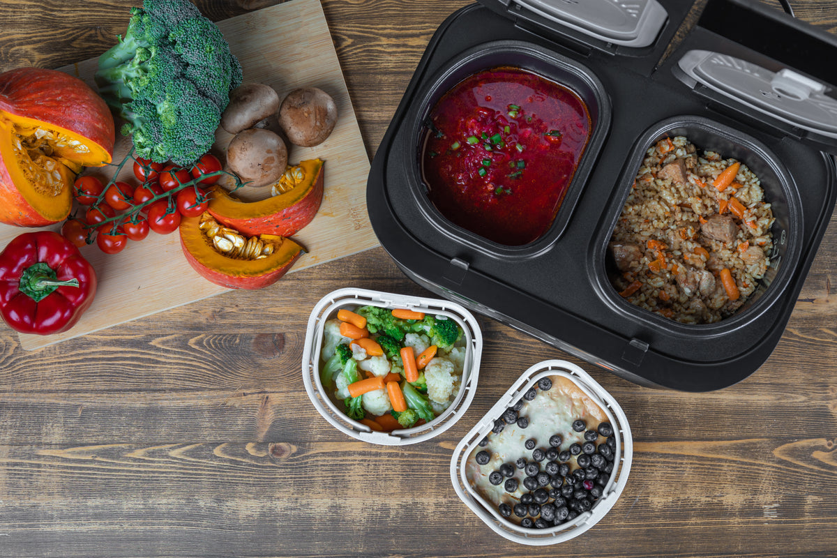 Mijoteuse MultiMeal Multicuiseur double cuve Fitcooker, noire