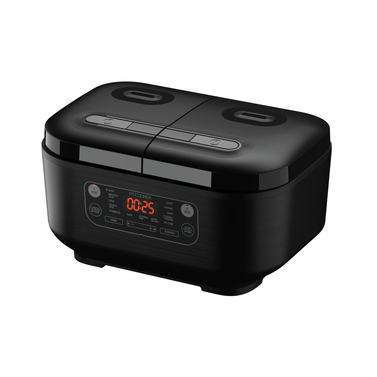 Mijoteuse MultiMeal Multicuiseur double cuve Fitcooker, noire