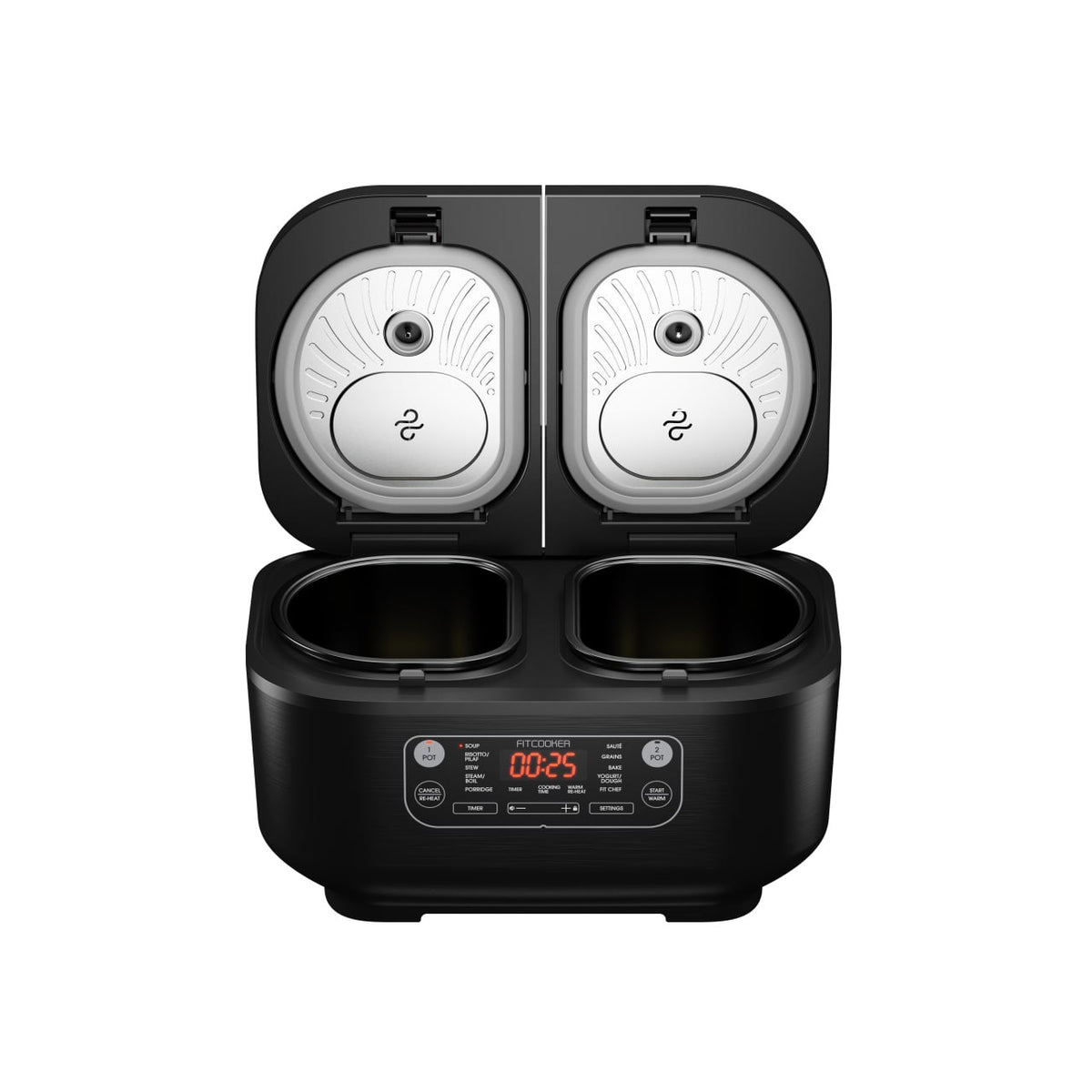 Mijoteuse MultiMeal Multicuiseur double cuve Fitcooker, noire