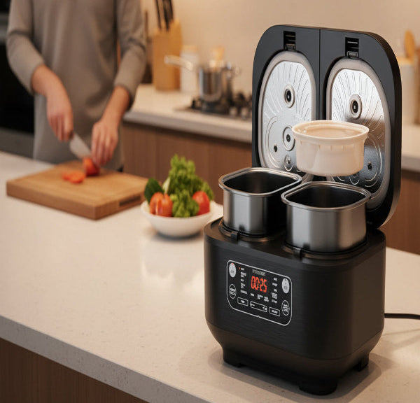Mijoteuse MultiMeal Multicuiseur double cuve Fitcooker, noire