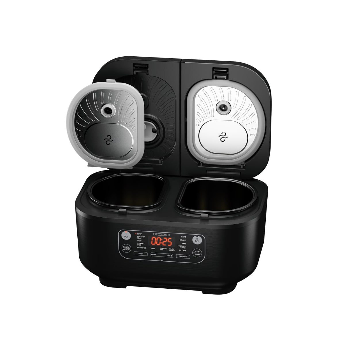 Mijoteuse MultiMeal Multicuiseur double cuve Fitcooker, noire